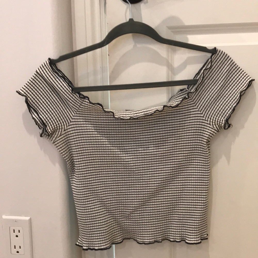 Zara Ribbed Off the Shoulder Top